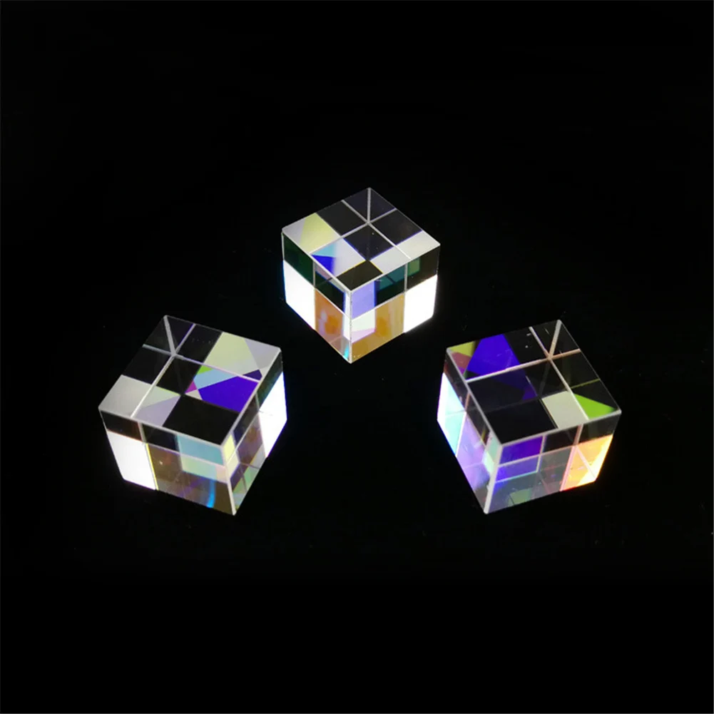 12.7*12.7*12.7mm X-Cube Six-Sided Bright Light Cube Stained Glass Beam Splitting Prism Optical Experiment Instrument Optical Len