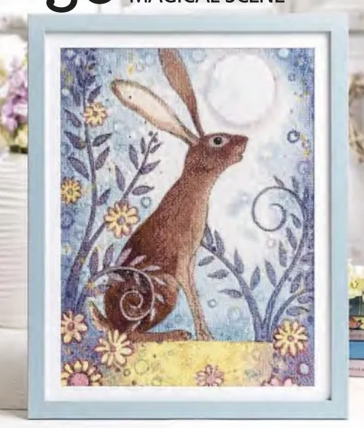 

Quality 14CT Counted Unprinted Cross Stitch Kits Needlework Embroidery Home Decor Arts Rabbit Lovely Animals in the Moonlight