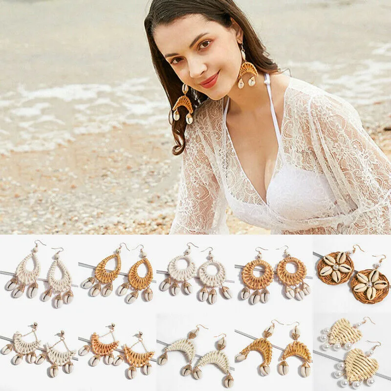 

Fashion Women Geometric Big Dangle Drop Earring Vocation Earring Beach Style Earring