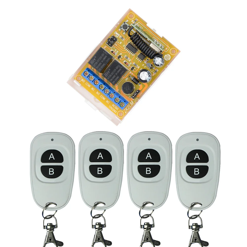 

Smart Home DC 12V DC 24V RF Wireless Remote Control Light Switch 433Mhz 2 Channel Relay Receiver With White Transmitter