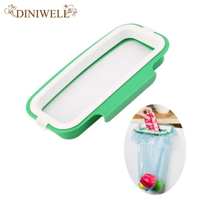 Special Offers DINIWELL Creative Hanging Kitchen Cupboard Cabinet Tailgate Stand Storage Garbage Bag Holder Hanging Bags Bag Clip Trash Rack