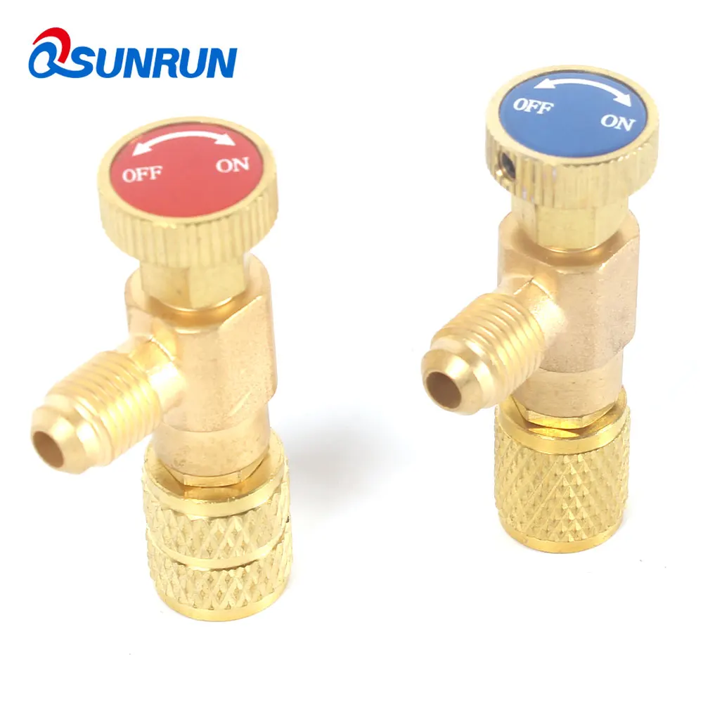 

QSUNRUN 2pcs R22 &R410A Refrigerant Charging Valve 1/4'' - 5/16'' Copper Flow Control Valves,Copper and Fluorine Safety Valve