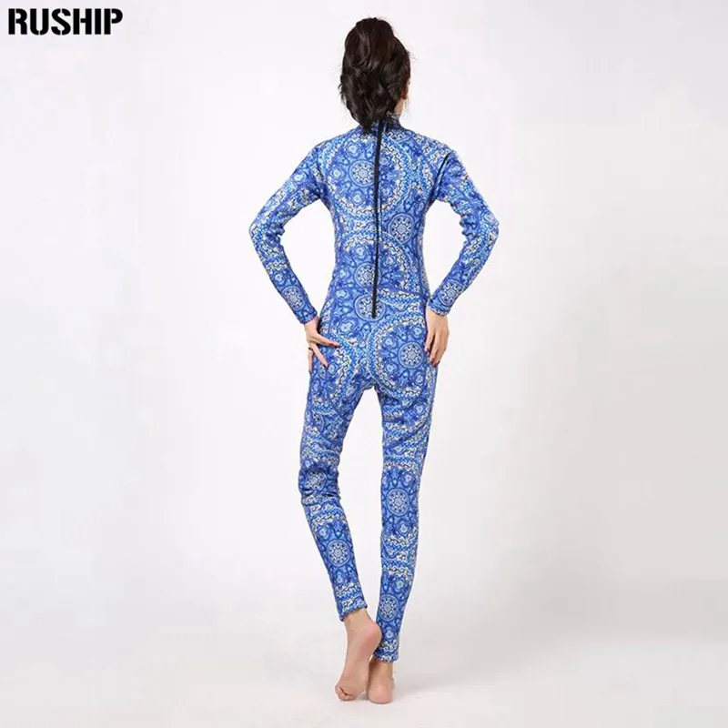 Hisea Women's 3mm Neoprene Full Bodysuit Swimsuit | Elastic Wetsuit Diving Equipment | Printing Design | Durable Neoprene Material | Ideal Diving Suit image 5