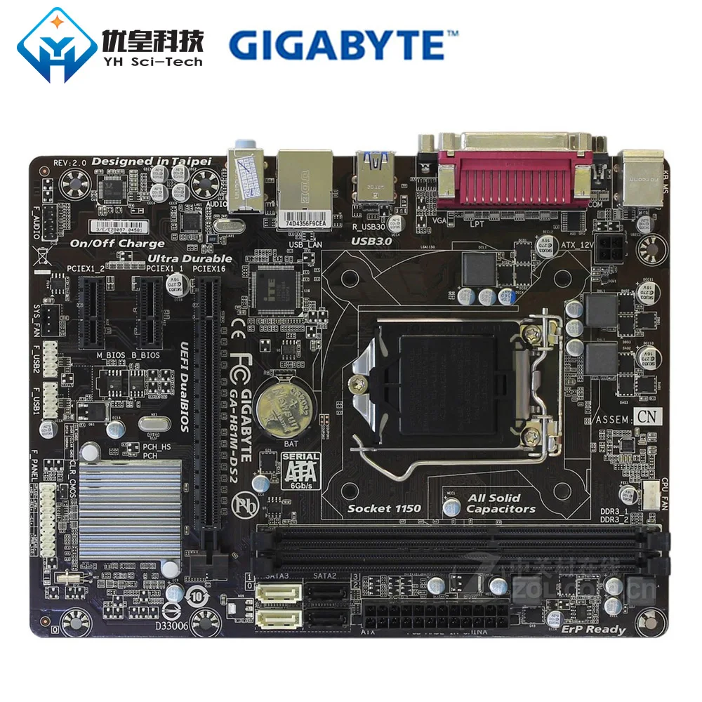 Gigabyte GA H81M DS2 Intel H81 оригинальная настольная материнская плата LGA 1150 Core i7 i5 i3 DDR3 16G SATA3