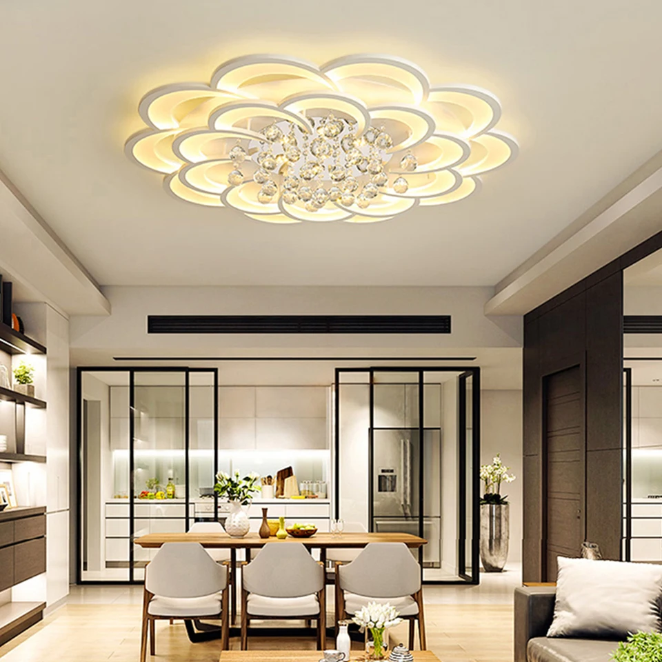 

YooE Modern Led Ceiling Lights For Living Room Surface Bed Room Mount Remote Control Crystal lustre Home Deco Ceiling Lamps