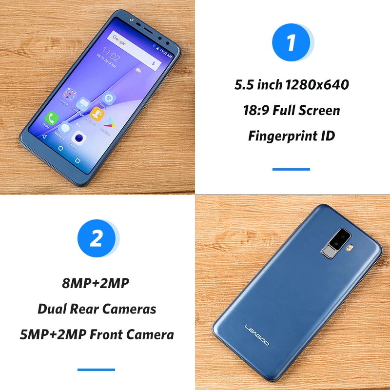 LEAGOO M9 5 &quot18:9 полный Экран мобильный телефон Android 7 0 MT6580A 4 ядра 2 GB + 16 четыре камеры