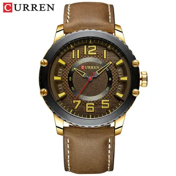 

CURREN Casual Sport Watches for Men Gold Top Brand Luxury Military Leather Wrist Watch Man Clock Fashion Waterproof Wristwatch