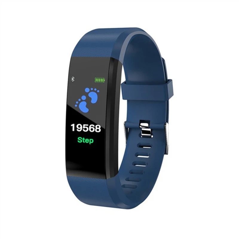ID 115 PLUS спортивный Здоровый фитнес-браслет водонепроницаемый смарт-браслет монитор сердечного ритма IP67 Smartch Bluetooth Шагомер Смарт-браслет - Цвет: Синий