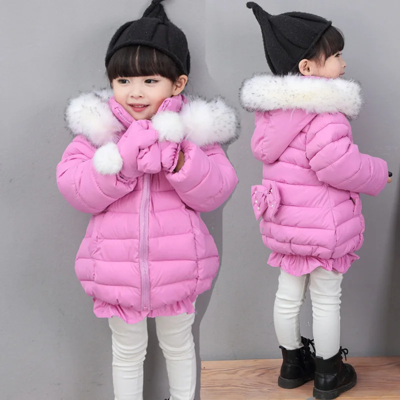 Детская одежда детская зимняя стеганая куртка детская куртка на хлопковой подкладке для девочек детская куртка на хлопковой подкладке утепленное пальто - Цвет: Лаванда