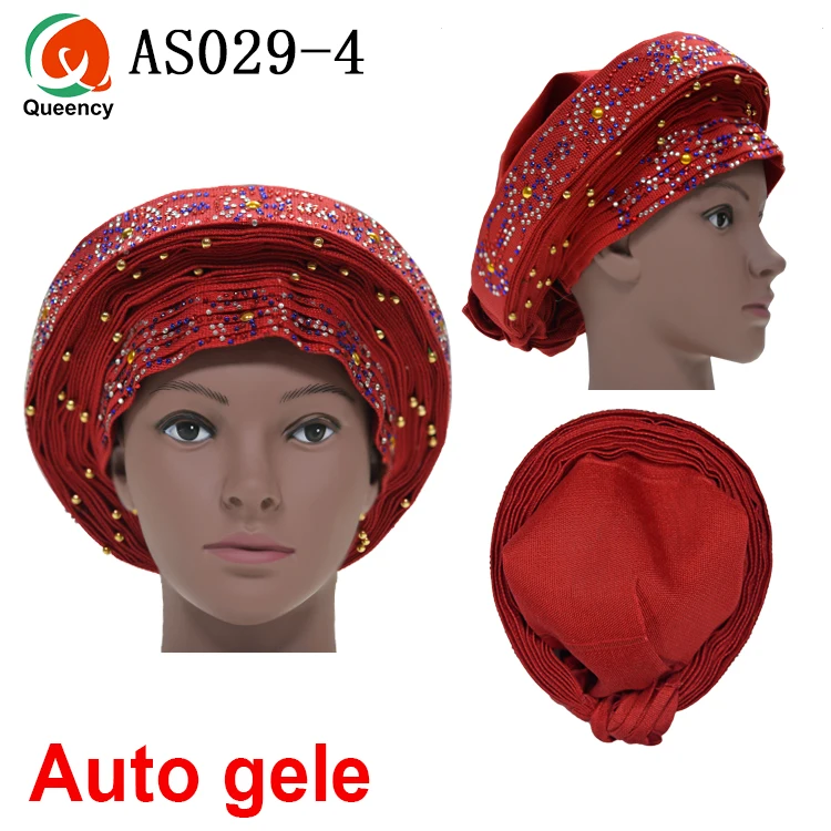 Aso Ebi Queency Африканский Авто геле уже связаны Aso OKE Headtie 1 шт./упак. доступны 24 цвета DHL AS029