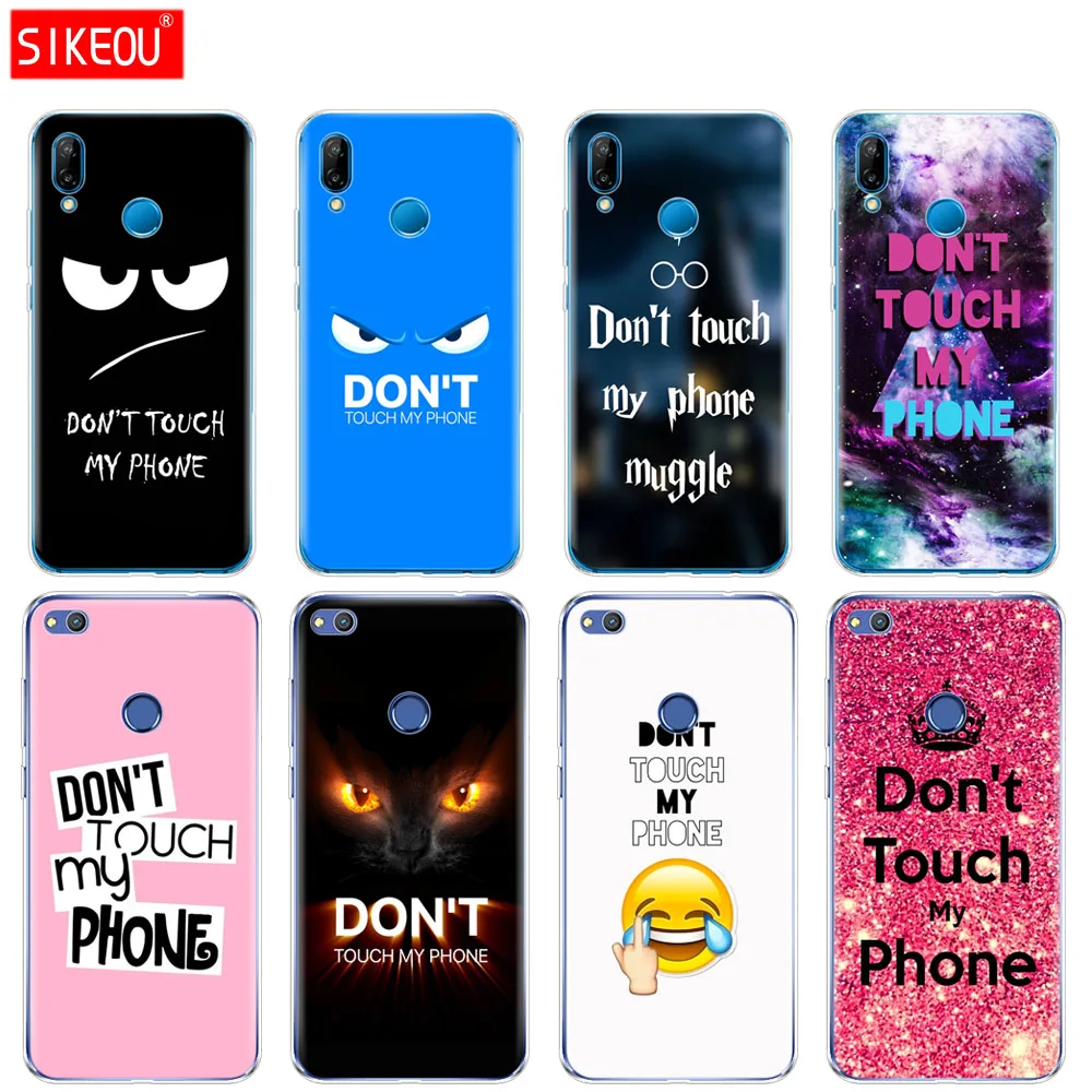 

Silicone Cover Phone Case For Huawei P20 P7 P8 P9 P10 Lite Plus Pro 2017 P Smart 2018 coque bumper Do Not dont Touch My Phone