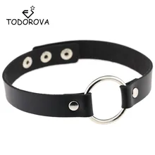 Todorova, панк, черное кожаное ожерелье, ожерелье для женщин, круглые Чокеры, ожерелье с забавным розовым чокером, ожерелье, колье, ras du cou