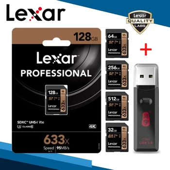 Lexar 512GB SD Card With Reader USB 3.0 256GB 633x SDXC Cards 128GB Memory Card Class 10 V30 U3 64GB UHS-I 32GB Storage Cards
Lexar 512GB SD Card With Reader USB 3.0 256GB 633x SDXC Cards 128GB Memory Card Class 10 V30 U3 64GB UHS-I 32GB Storage Cards