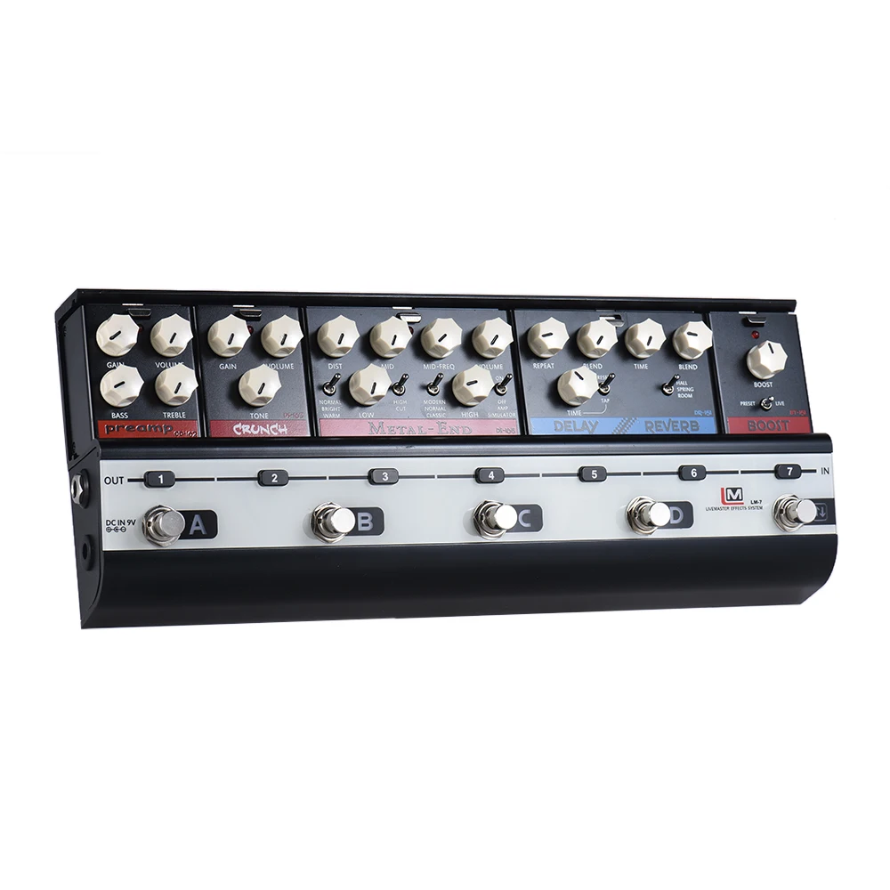 

BIYANG LiveMaster Series LM-7 Mainframe Unit Set with 6 Guitar Effect Pedals DS-162 Distortion CH-151 Analog Chorus