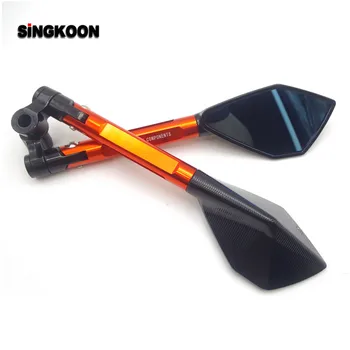 

8 10mm universal cnc motorcycle mirrors Blue Lens Rearview Side Mirror FOR honda sh 125 honda dio cbr250rr suzuki intruder 1500