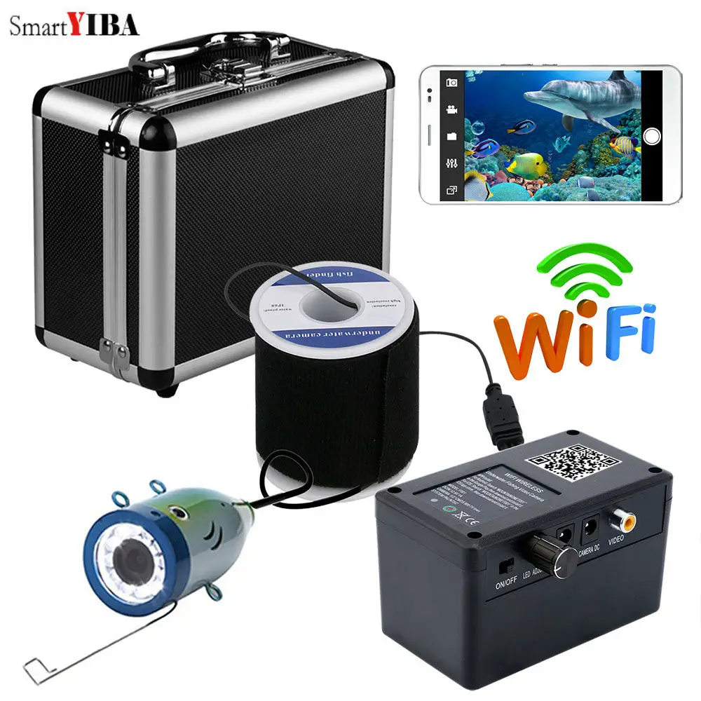 

SmartYIBA APP Control 30M 1000TVL Fish Finder Underwater Camera 12pcs White LED Ice/Sea/River Fishing Underwater Fishing Camera