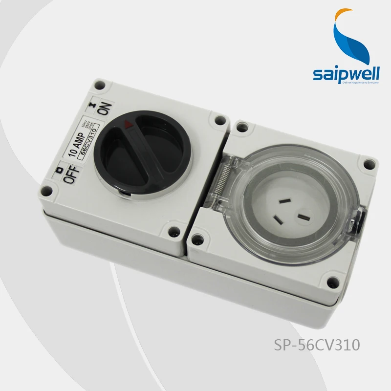 

Saip/Saipwell IP67 European/Australian 250V 10A 3P Industrial Electric Waterproof Combination Switch And Socket (SP-56CV310)