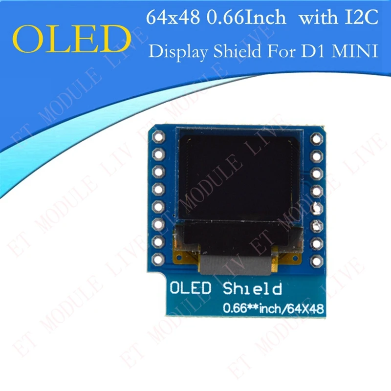 Модуль OLED дисплея для WEMOS D1 MINI ESP32 Arduino AVR STM32 64x48 ЖК экран 0 66 дюйма IIC I2C LIVE|module for