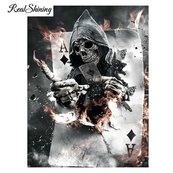

REALSHINING 5D DIY Skull Captain Diamond Embroidery Diamond Painting Cross Stitch Full Square Rhinestone Mosaic Home Decor FS990