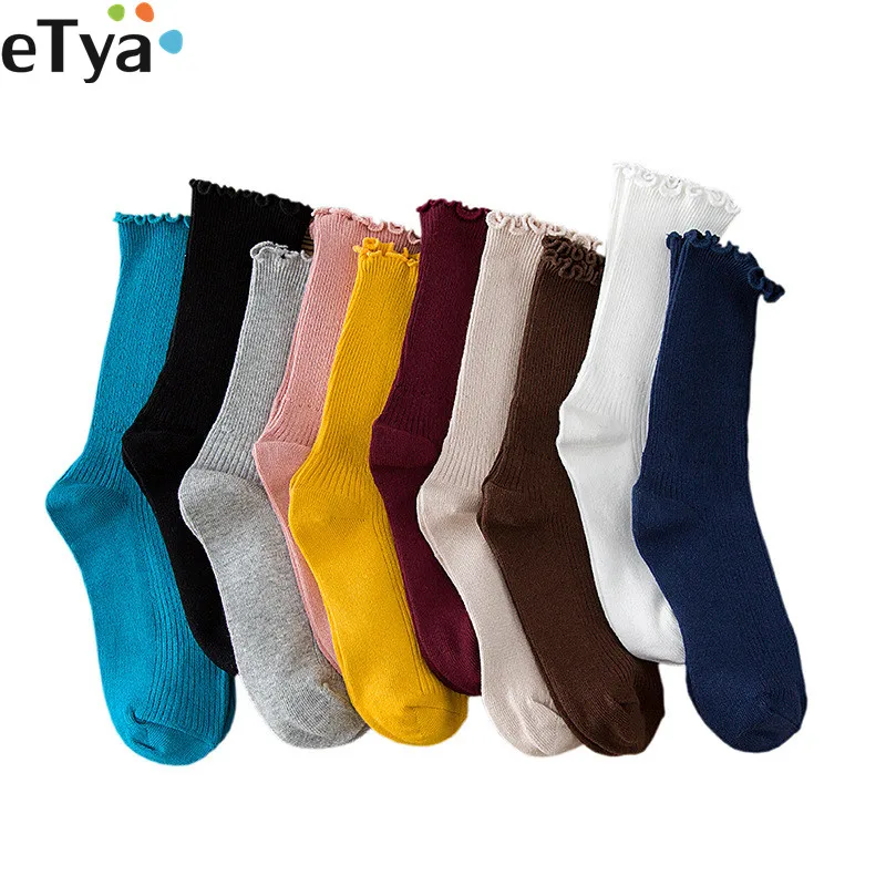 ETya 2019 модные женские туфли теплые шерстяные носки дышащие милые Весна Осень Зима хлопок Короткие ретро Sox Подарки для женщин Лидер продаж
