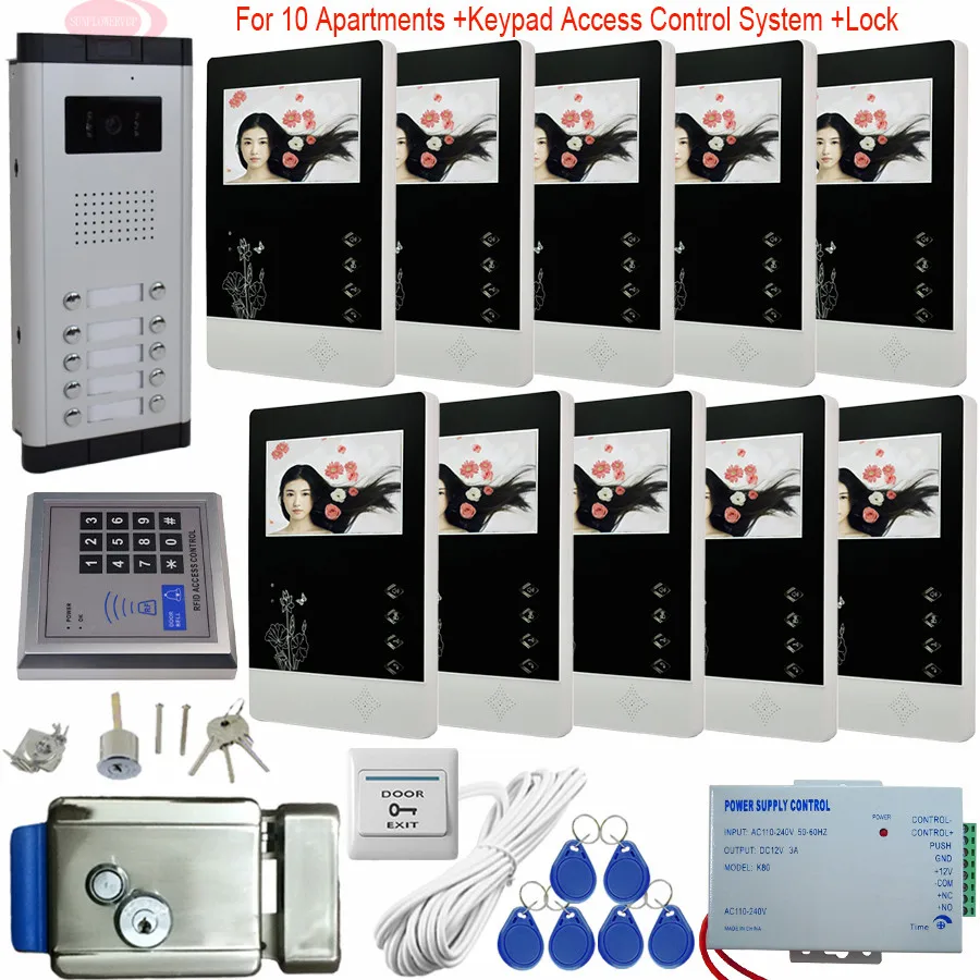 4 3Inch Intercom Camera font b Video b font Doorbell Electronic Lock font b Video b