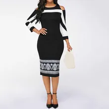 5XL Summer Plus Size Sexy Bodycon Dress Women Office Cold Shoulder Print Dress Vintage Party Casual Midi Dress cold shoulder letter print dress