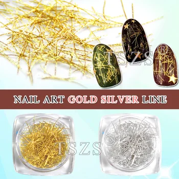 

1pot/lot newest design nail art gold silver DIY metal line 3D nail decoration