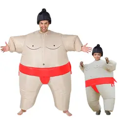 Для детей надувные костюмы для сумо борец костюм для взрослых Для женщин толстяк Airblown сумо Run Косплэй вечерние костюмы на Хэллоуин