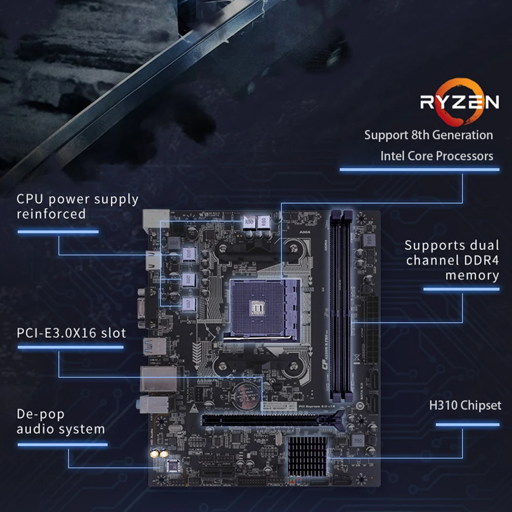 Красочные H310M-E V20 материнская плата SATA3.0 игровой материнская плата Intel LGA 1151 H310 DDR4 2133/2400/2666 МГц VGA HDMI PCI Express3.0X16