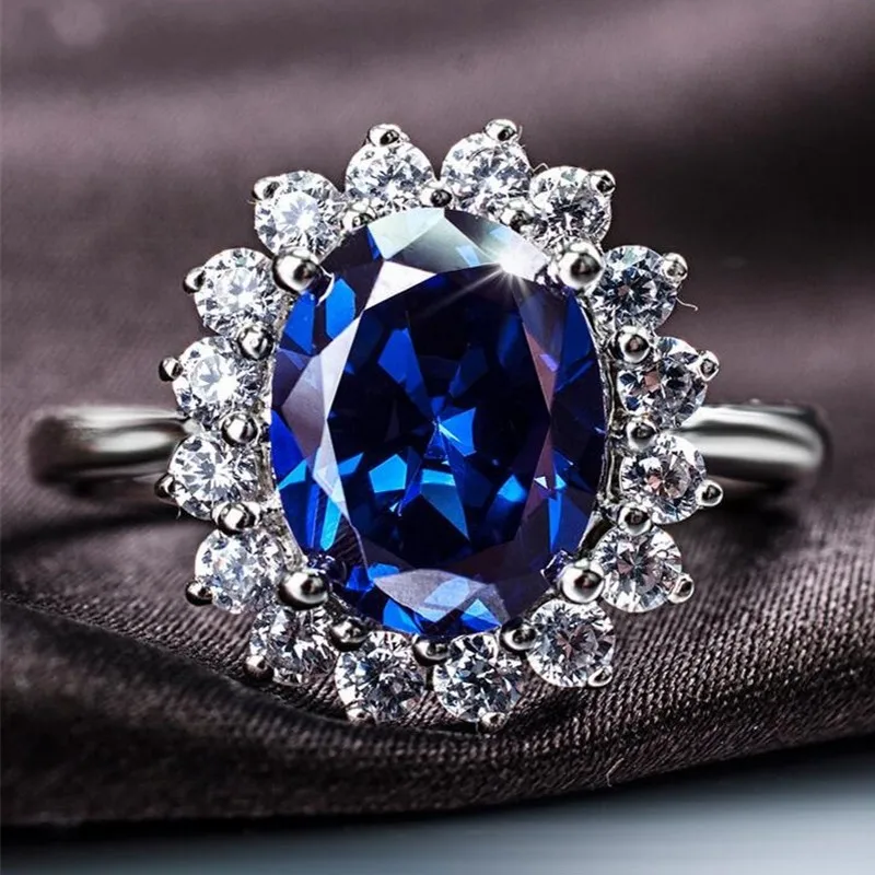 Свадебные комплекты ювелирных изделий для женщин принцесса Диана Настоящее серебро 925 проба подушка натуральный CZ серьги-гвоздики кольцо о... Свадебные комплекты ювелирных изделий для женщин принцесса Диана Настоящее серебро 925 проба подушка натуральный CZ серьги-гвоздики кольцо о...