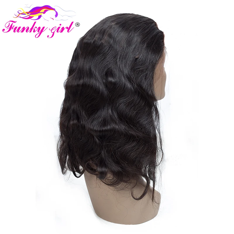 Funky Girl 360 кружевной фронтальный с пучками предварительно сорванных индийских человеческих волос пучки волнистых волос с фронтальным закрытием не Реми волос