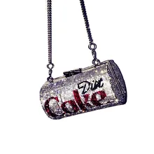 

New Fashion Hot Sale Shining Diamond Manual Designed Cola Party bag Crossing Bag