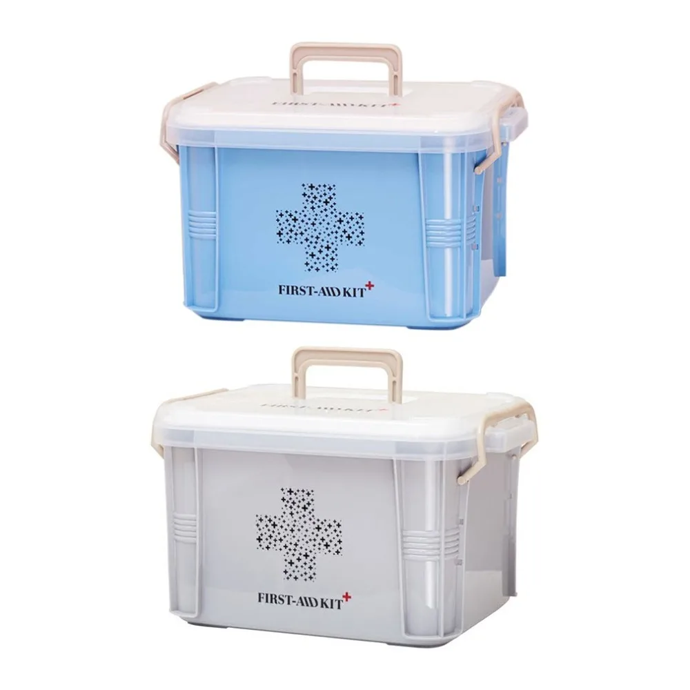 

26.5CM/33.5cm Large Capacity Medicine Box First Aid Kit Plastic Box Emergency Kit Container Multi-layer Home Storage Organizer