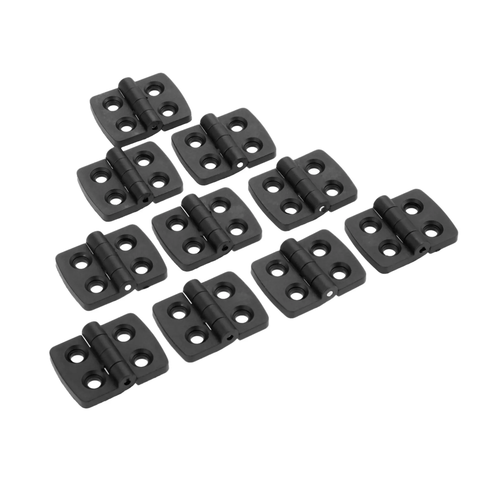 DRELD 10 piezas 40mm 30 bisagras para puerta negro Mini cajón de nailon plástico joyería caja de madera bisagra para muebles