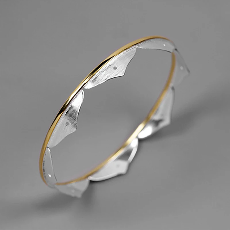 Lotus Fun реальные 925 пробы серебро Природный творческий ручной Fine Jewelry минималистский цветок лотоса браслеты для Для женщин