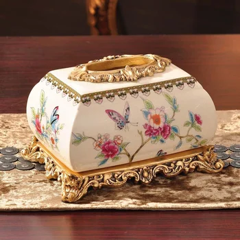 

Ceramic tissue boxes European pastoral style ceramic tissue boxes paper towels household decorations wedding rooms wedding