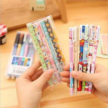 

6 pcs/lot floral color gel pen kawaii stationery pens canetas material escolar office school supplies papelaria