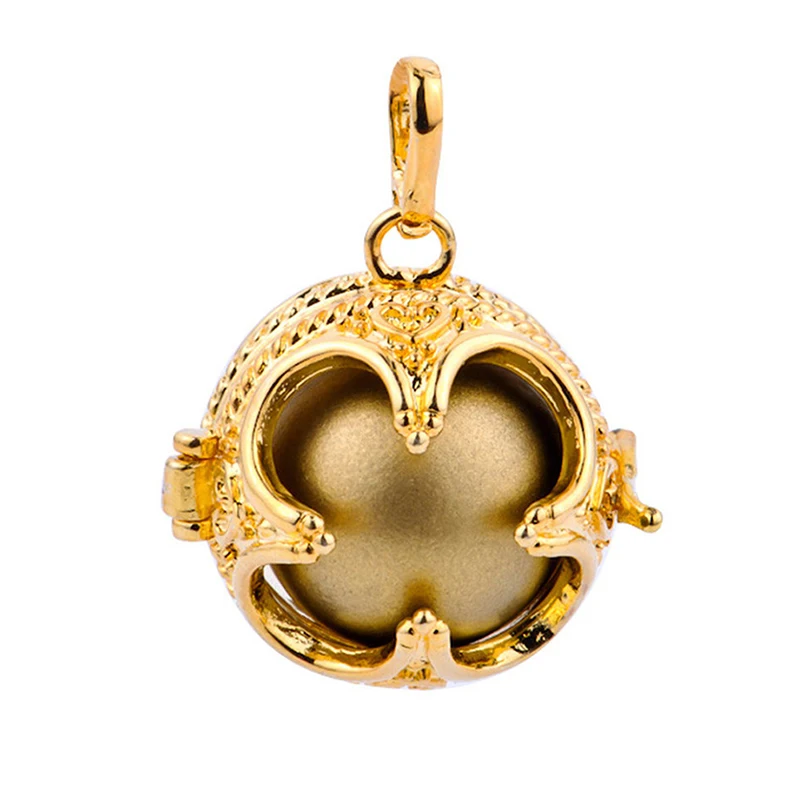 

Mexican Bola Cage Jewelry Gold Color Cage with Colorful Harmony Angel Ball Caller Sounds Pendant For Women Necklace Jewelry