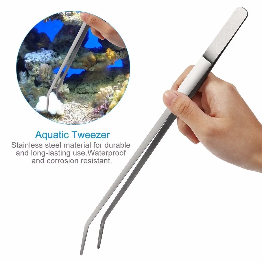 3/5Pcs Aquarium Tools Kit Aquascaping Tank Aquatic Plant High Quality Tweezers Scissors Stainless Steel Maintenance Tool