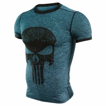 

Marvel Comic Punisher Compression Shirt Gym Fitness Base Layer Jersey Cycling Tights Demix Men Women Rashgard Bicycle Sportswear