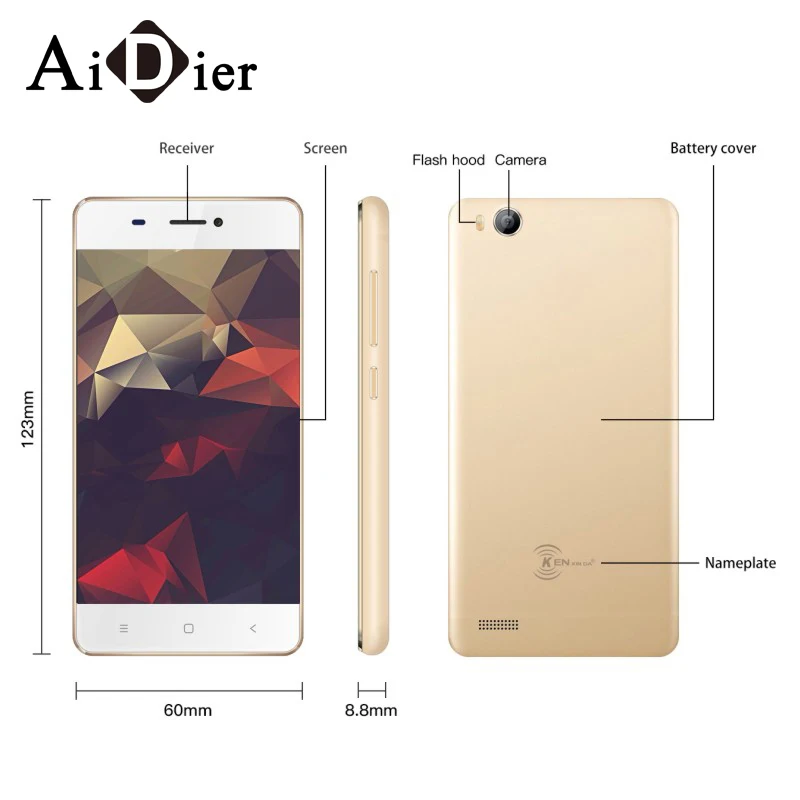 KENXINDA V6 смартфон 4 5 дюйма ОС Android V7.0 Quad Core 1 2 GHz GB Оперативная память 8 Встроенная 1700