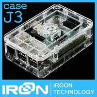 case J3: Official Original Case Box for Raspberry PI 3 model B PI3 Transparent ABS Plastic Box Cover Shell Enclosure Housing