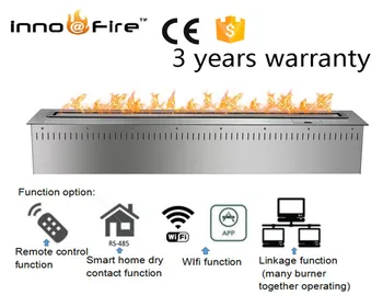 

30 inch Long silver Remote control intelligent ethanol insert fireplace