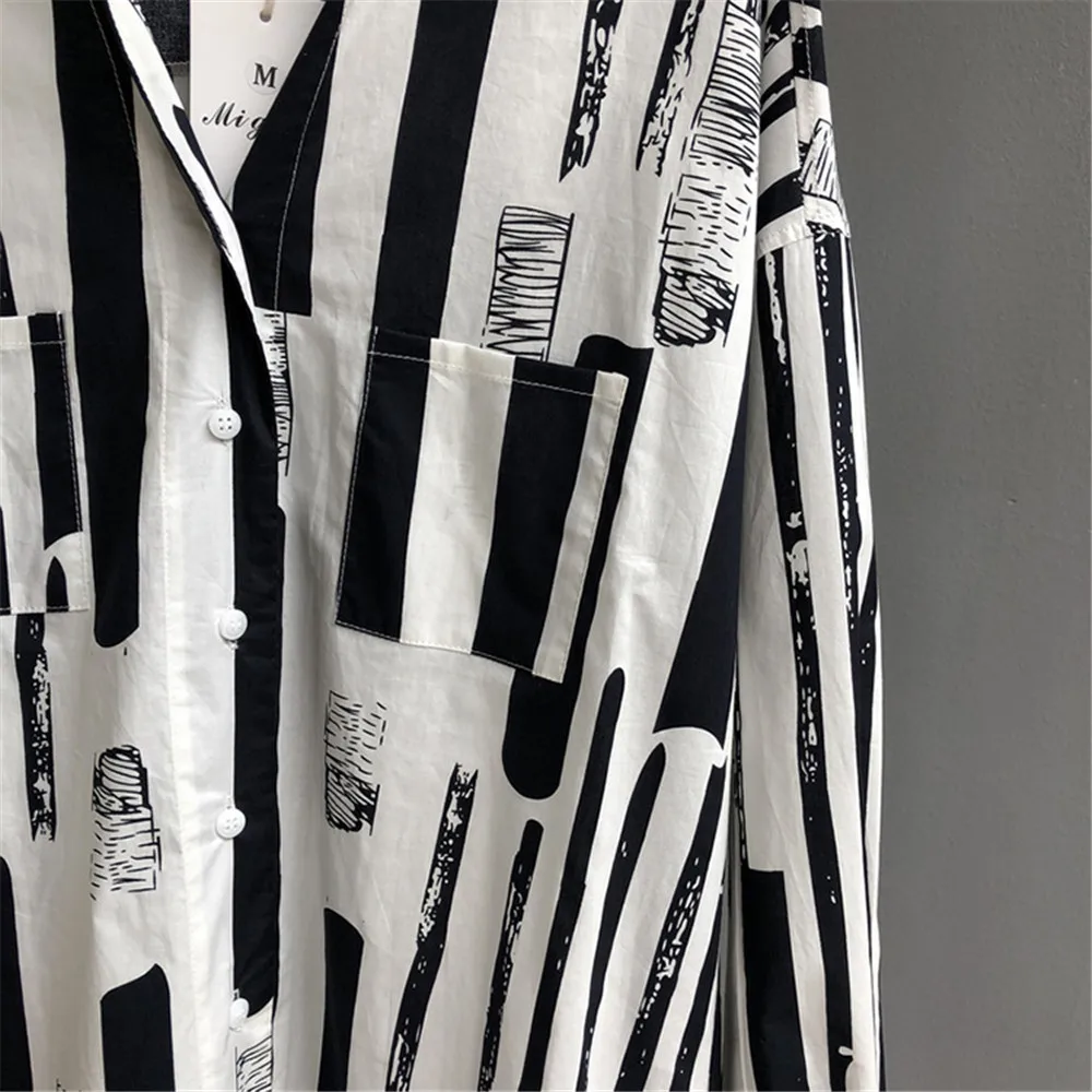 Autumn Striped Blouse Women 2018 Blusas Loose Slim Fit Long Sleeve Campus Shirts Fashion Top All Match For Women's Blouses  (17)