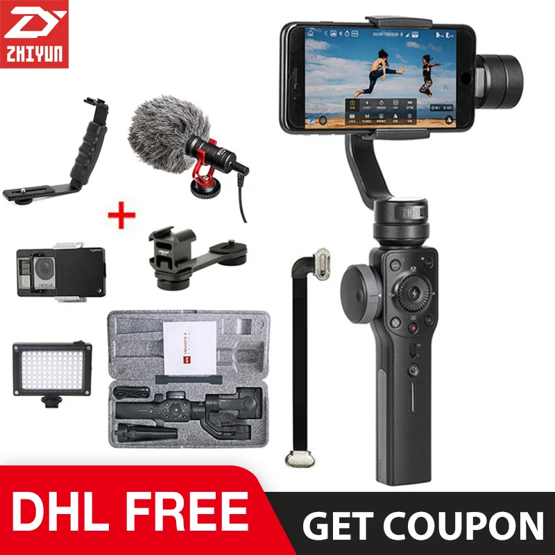 

Zhiyun Smooth 4 Q2 3-axis handheld gimbal for iphone 6 7 X samsung smartphone stabilizer Steadicam PK dji osmo pocket mobile 3 2