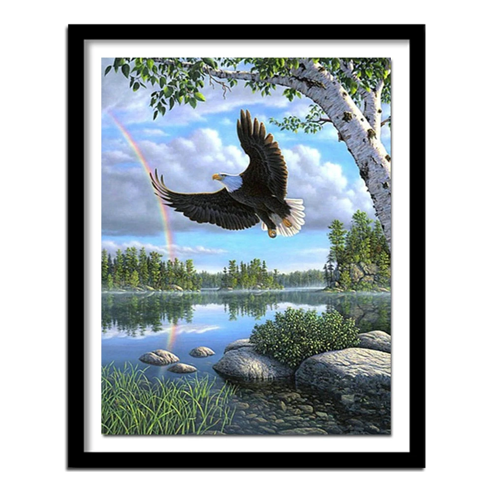 Fai Da Te Diamante Pittura Cristallo Animali Modello Pieno Quadrato Aneto Punto Croce Diamante Ricamo Strass Aquila Volante Cucito