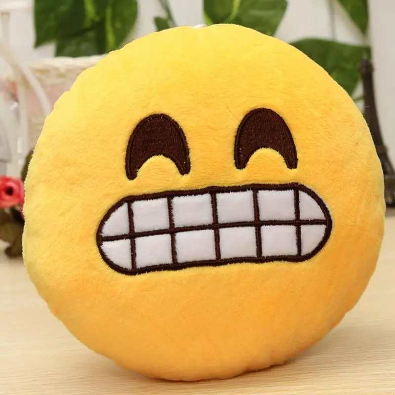 Творческий Emoji Подушка Плюшевая Coussin Cojines Гато Круглые Подушки Emoticono Смайлик Плюша