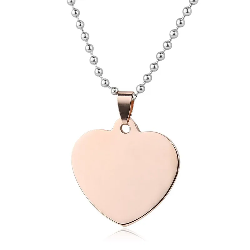 Rose Gold Кулон-табличка для животных в форме сердца Шарм Собака Имя адресные бирки Выгравированные аксессуары для домашних животных ZA6046 - Цвет: Rose Gold