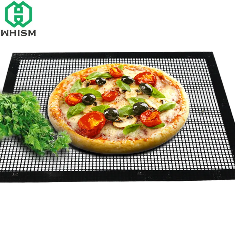 

WHISM 40x33cm Teflon Baking Sheet BBQ Grill Mesh PTFE Toaste Oven Liners Crisper Chips Sheet Non Stick Food Bakery Cooking Mat