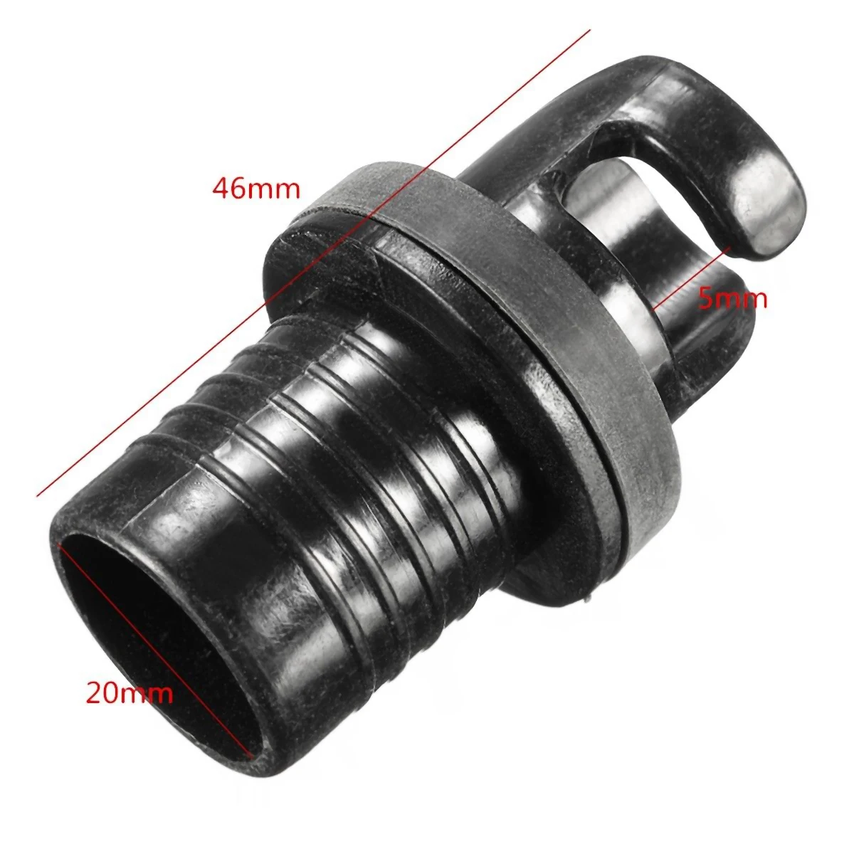 Mayitr 1Pcs Kayak Inflatable Boat Air Foot Pump H-R Valve H-R Hose Adapter Water Sports Rowing Boats Accessories Black